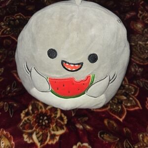 Squishmallows Gordon the Shark plush Holding Red Watermelon
